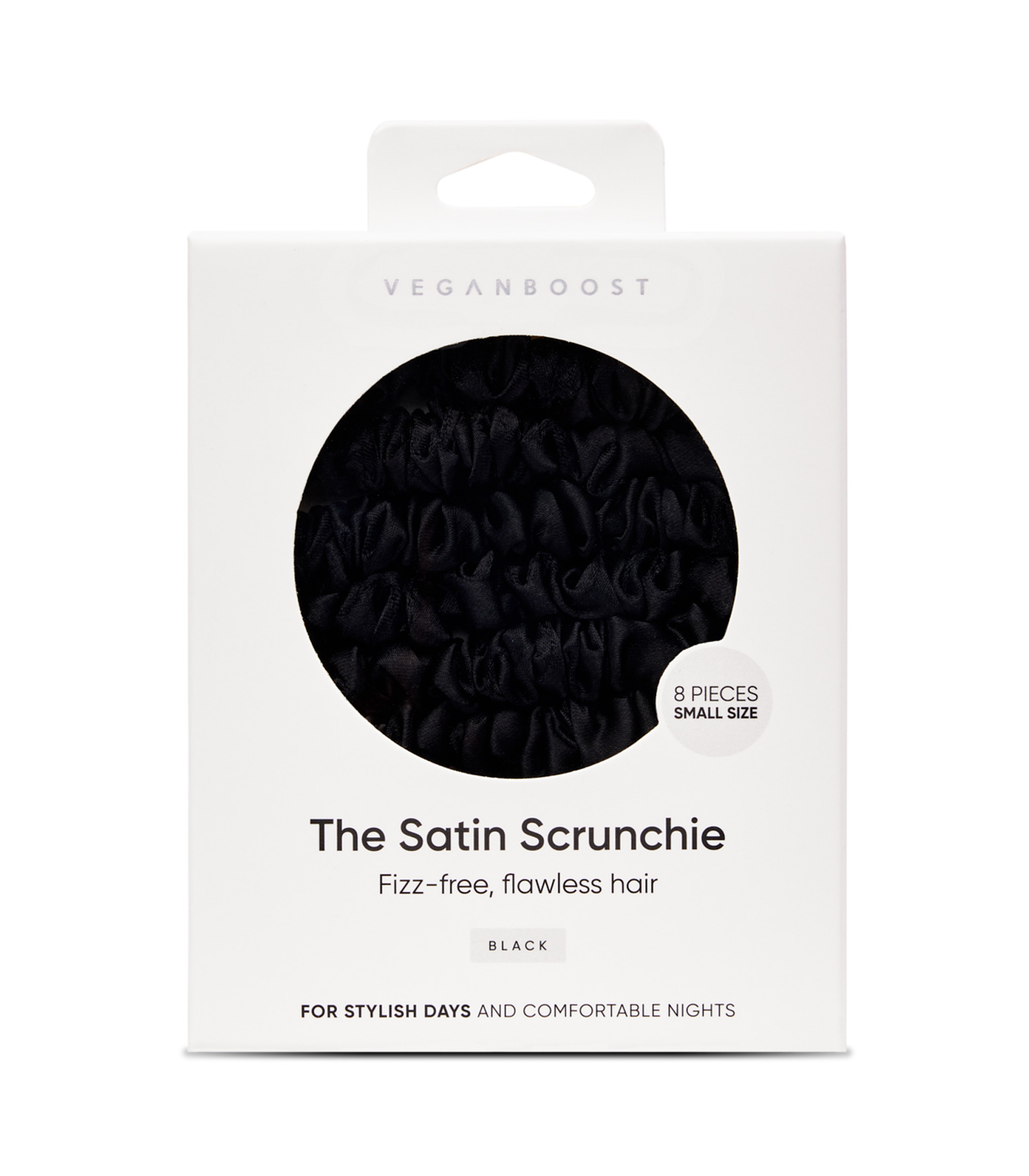 Veganboost Satin Scrunchies Black Small Size